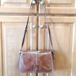Gianni Bernini Messenger Organizer Leather Shoulder Bag Crossbody EUC